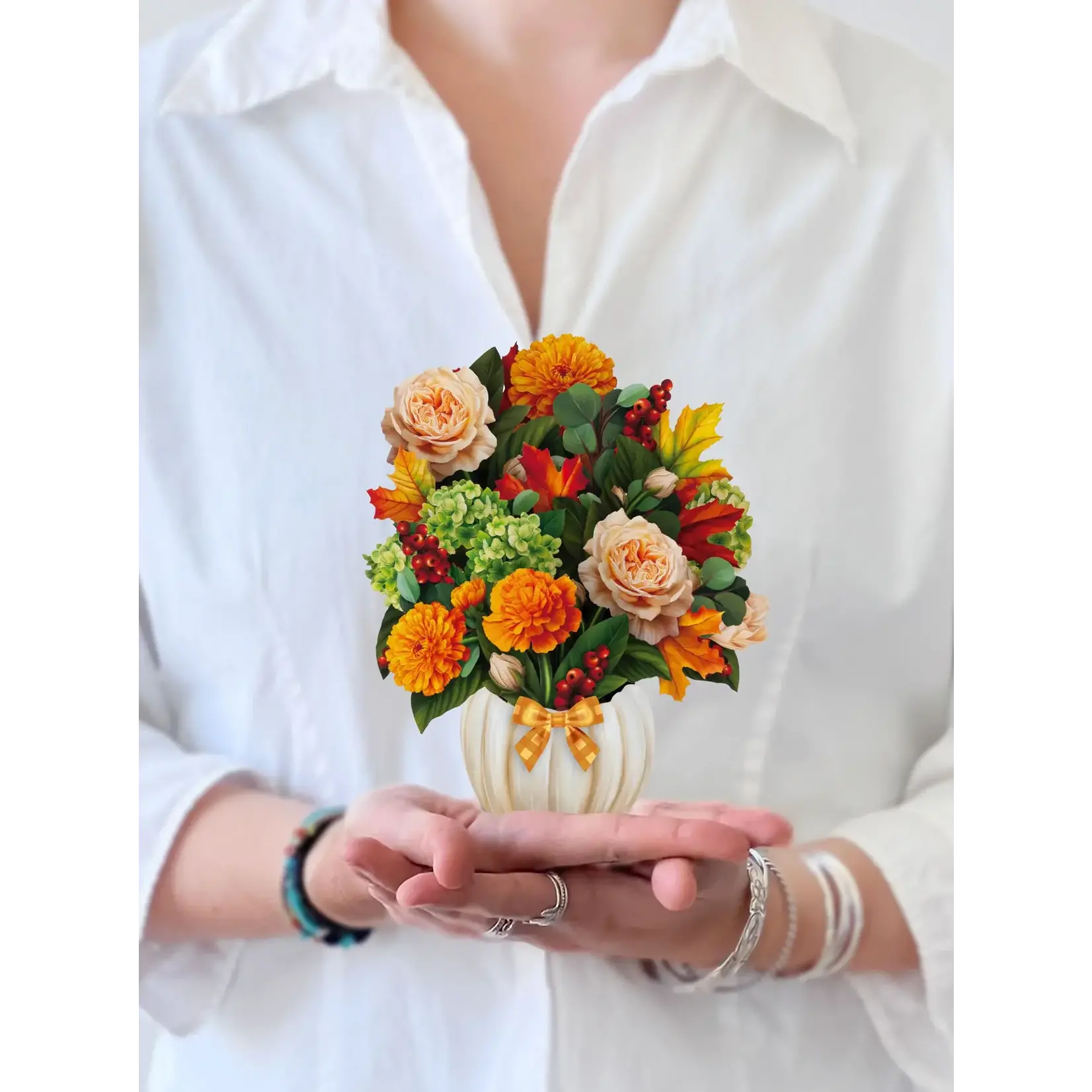 Freshcut Paper Mini Pumpkin Spice Pop Up  Bouquet