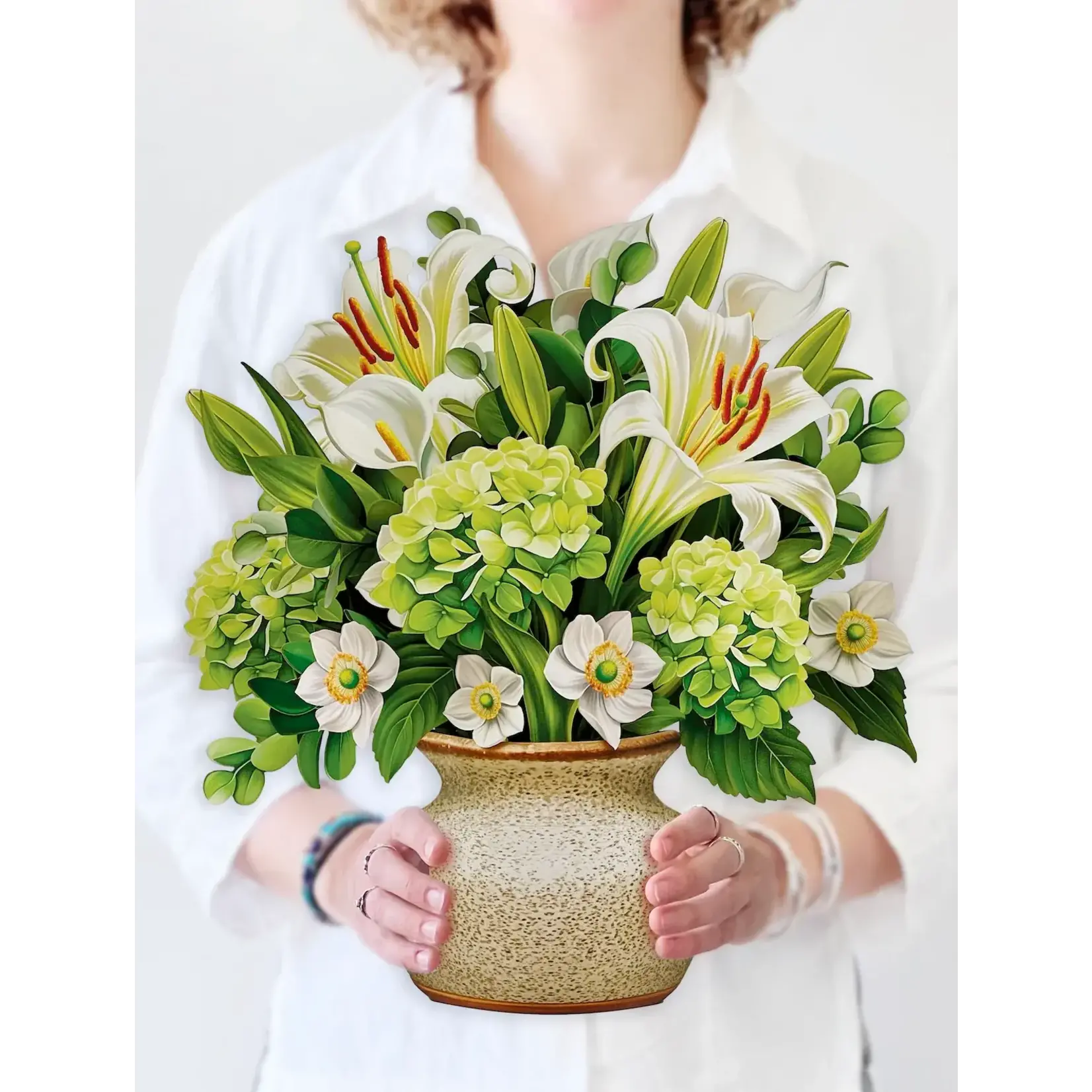 Freshcut Paper Ivory & Sage Pop Up Bouquet