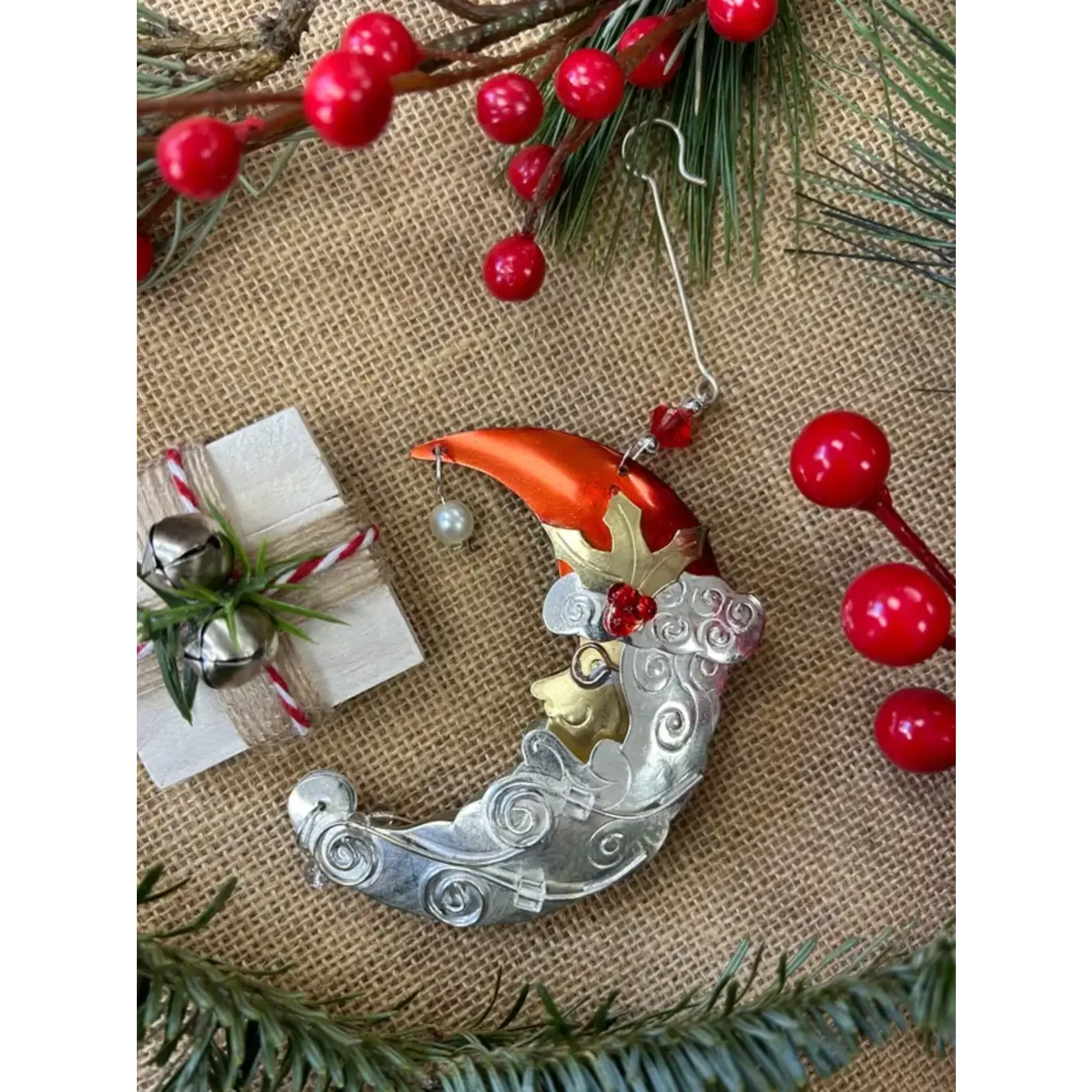 Pilgrim Imports Santa Moon Ornament