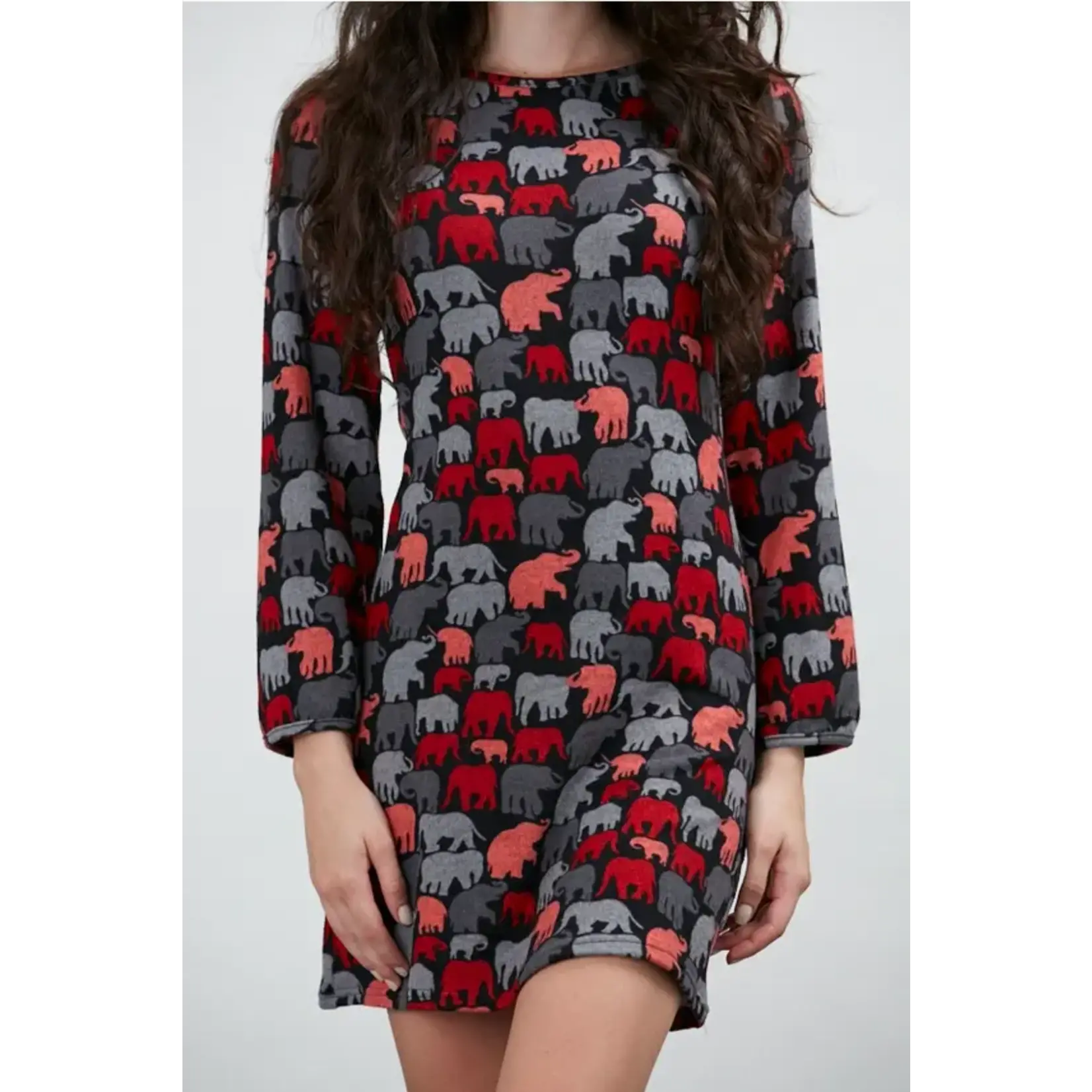 SM Wardrobe Elephant Print Tunic Dress