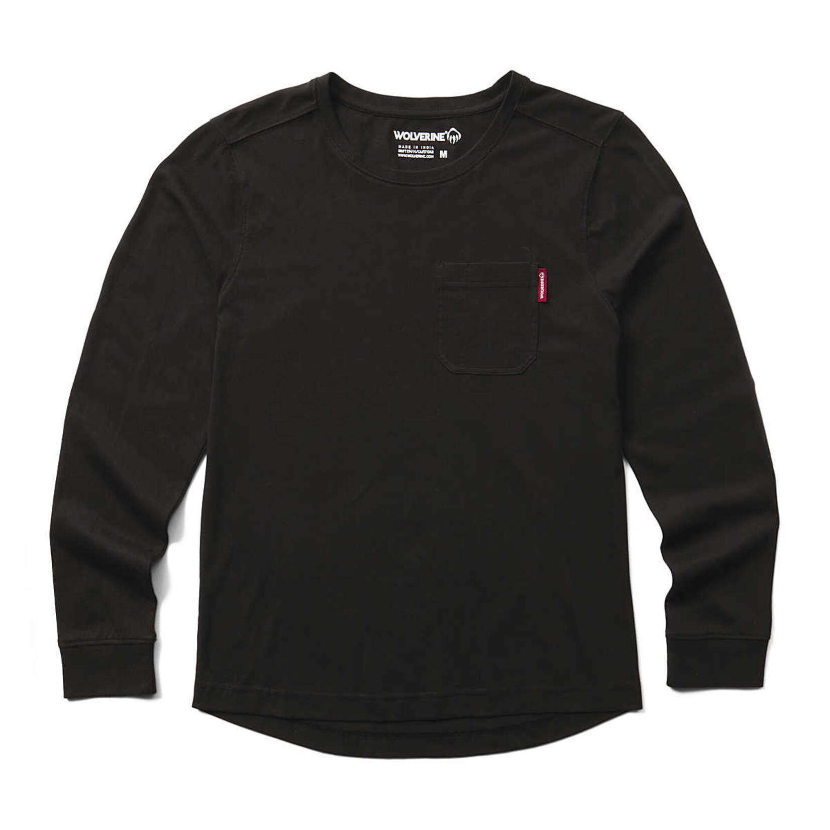 Wolverine Black Classic Long Sleeve Pocket Tee