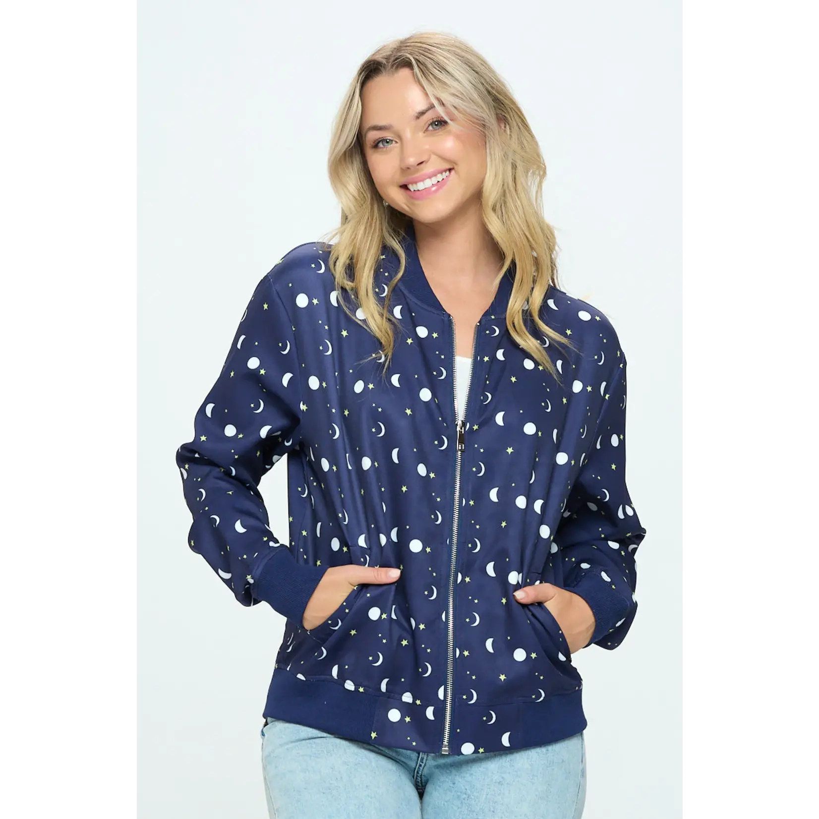 SM Wardrobe Moon & Stars Bomber Jacket