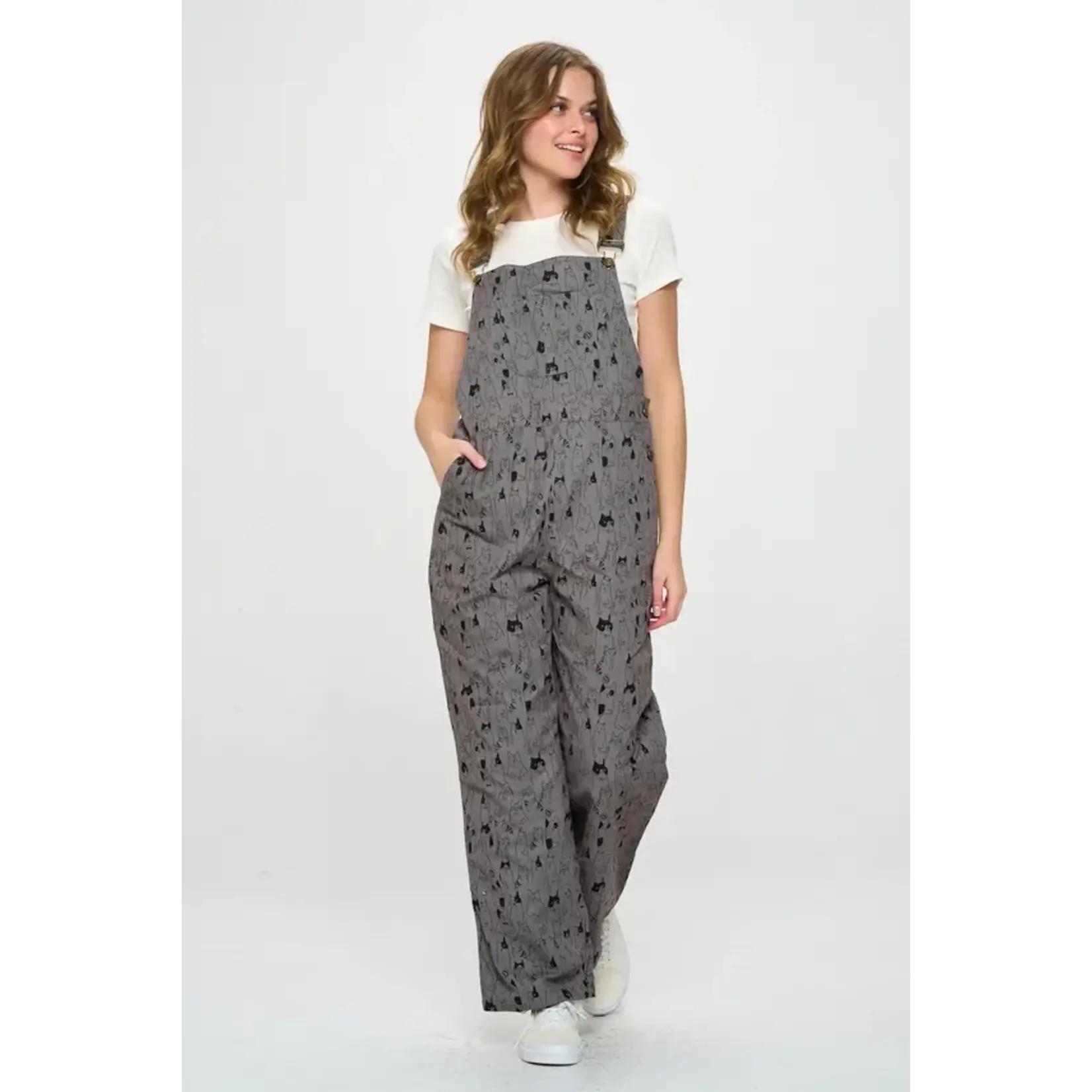SM Wardrobe Multi Cat Print Overalls