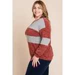 Emerald Collection Rust Color Block Sweater