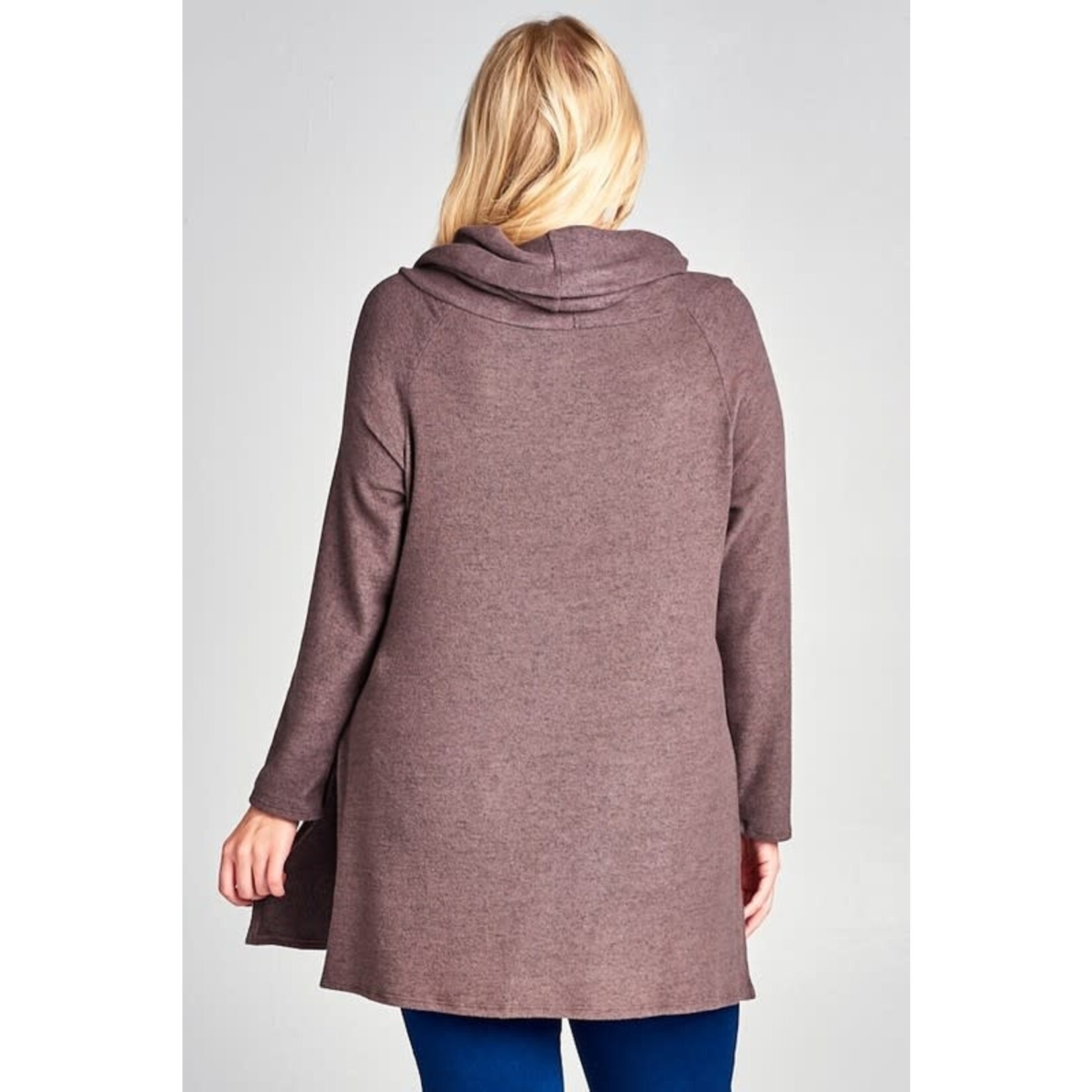 Emerald Collection Walnut Brown Hacci Cowl Neck Top