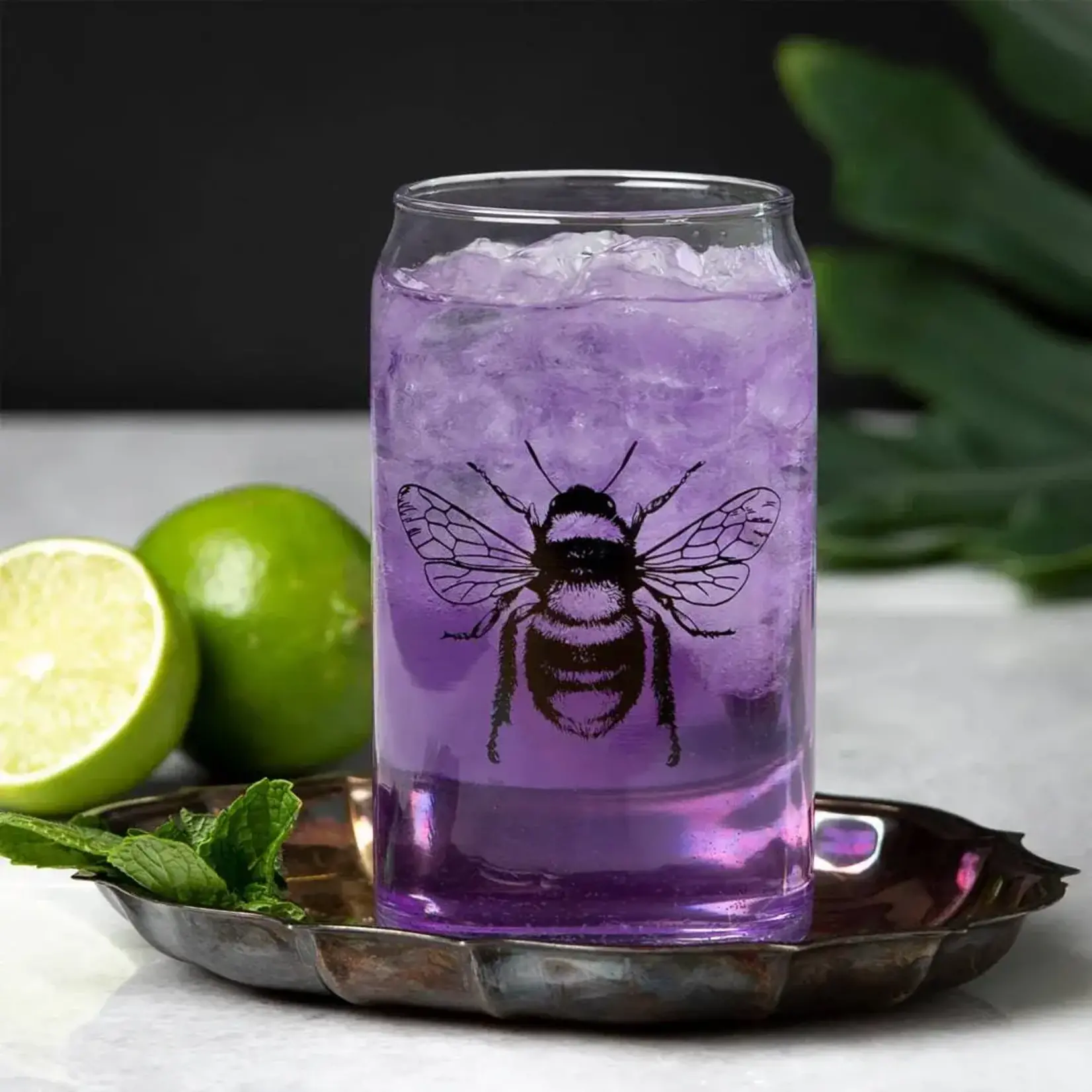 Counter Couture Bumble Bee Can Glass