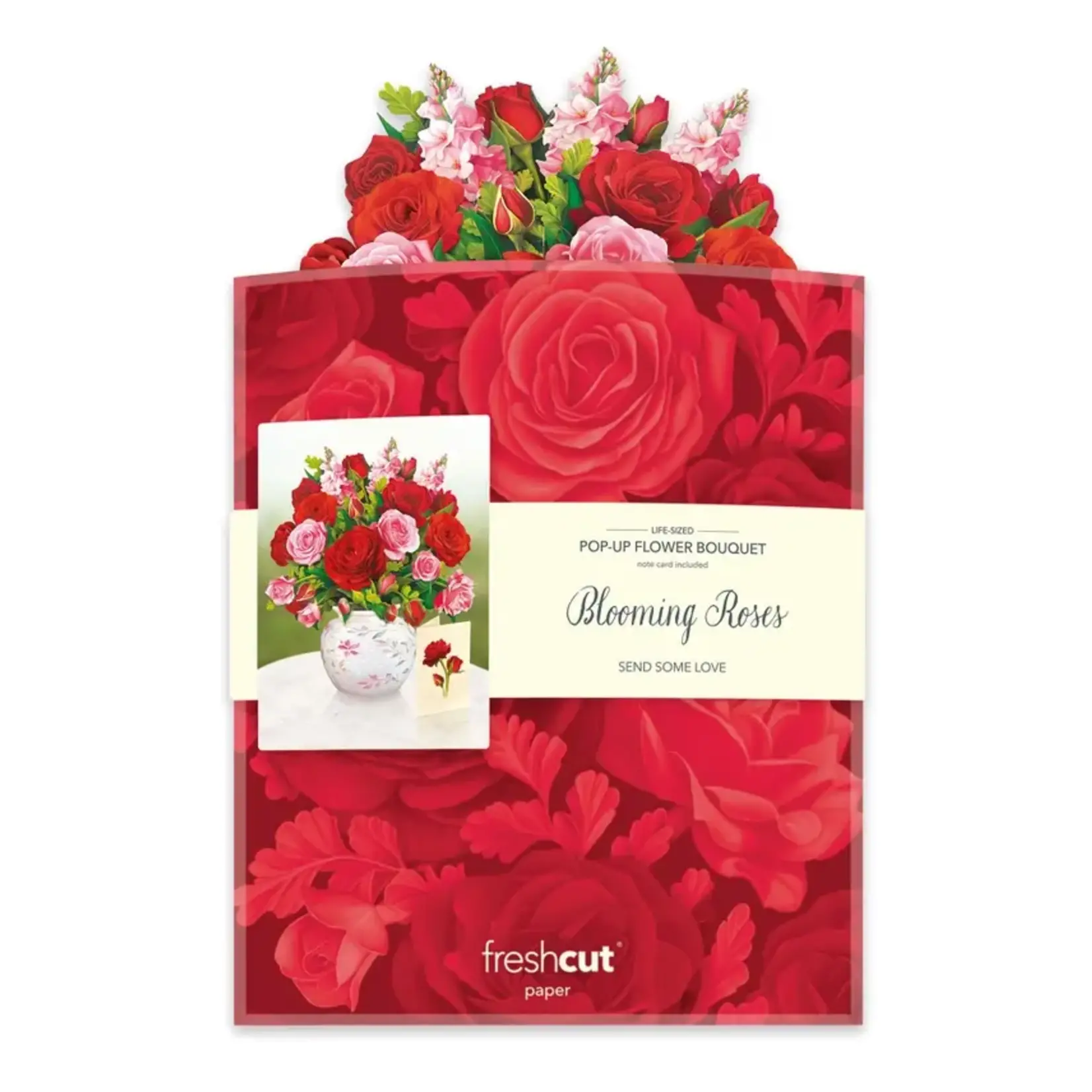 FreshCut Paper Blooming Roses Pop Up Bouquet