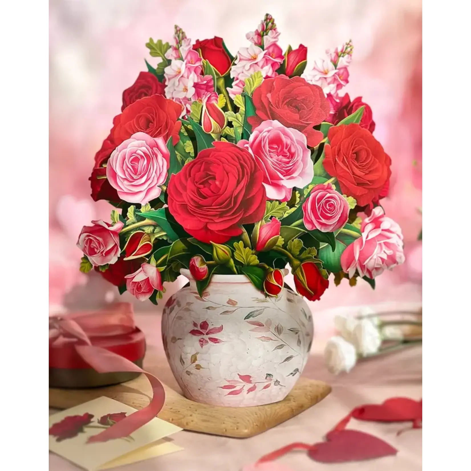 FreshCut Paper Blooming Roses Pop Up Bouquet
