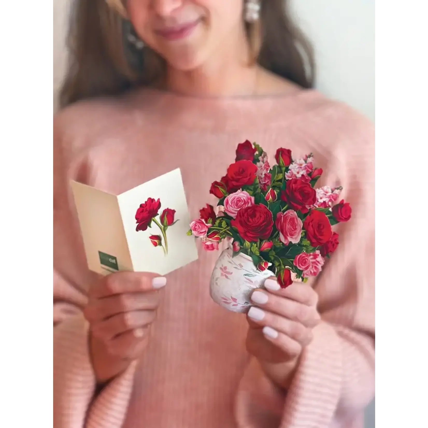FreshCut Paper Mini Blooming Roses Pop Up Bouquet
