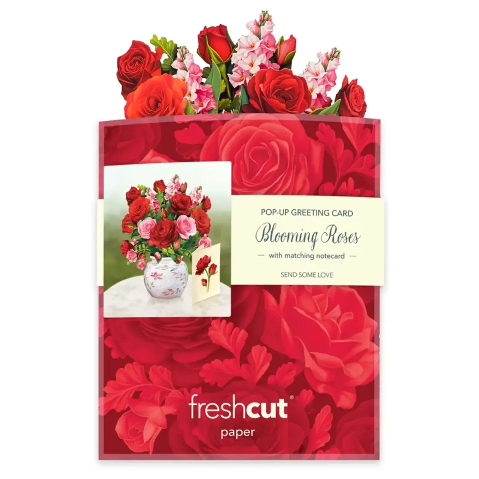 FreshCut Paper Mini Blooming Roses Pop Up Bouquet