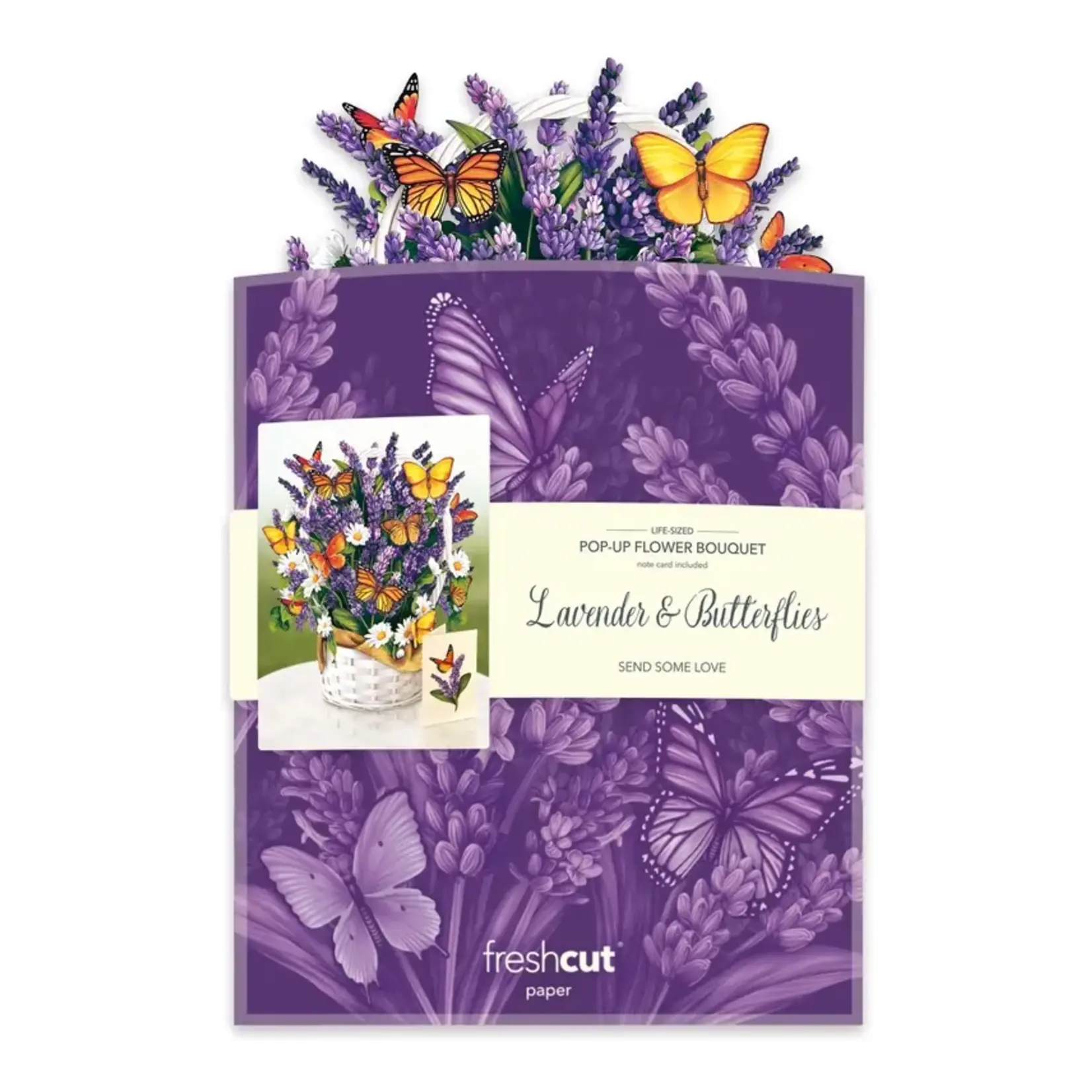 FreshCut Paper Lavender & Butterflies Pop Up Bouquet