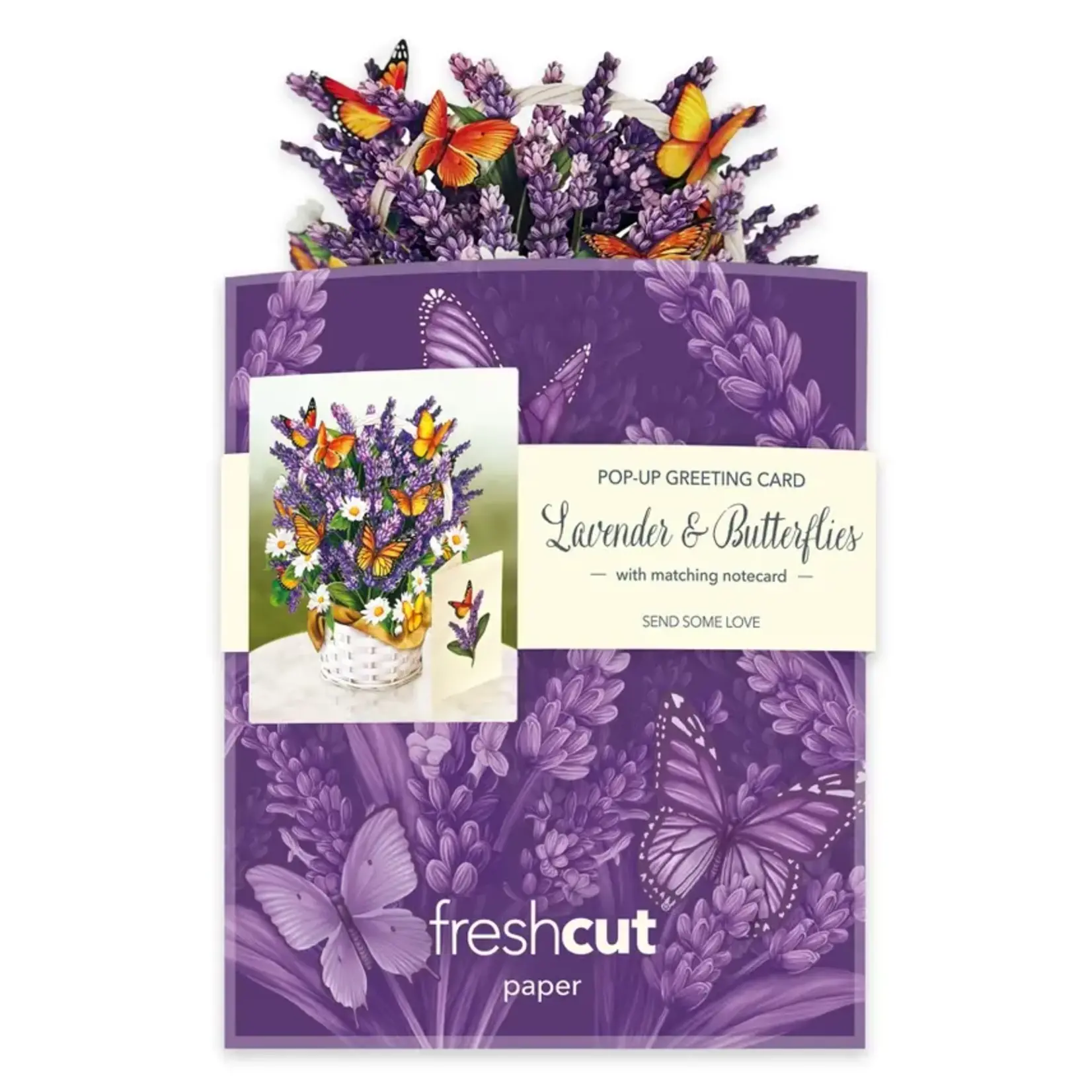 FreshCut Paper Mini Lavender & Butterflies Pop Up Bouquet