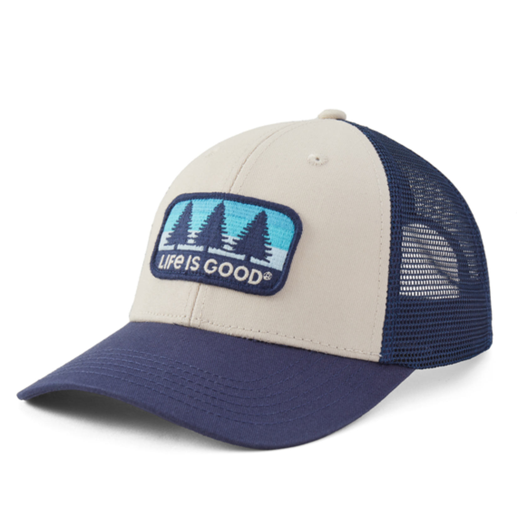 Life is Good Three Pine Patch Trucker Hat
