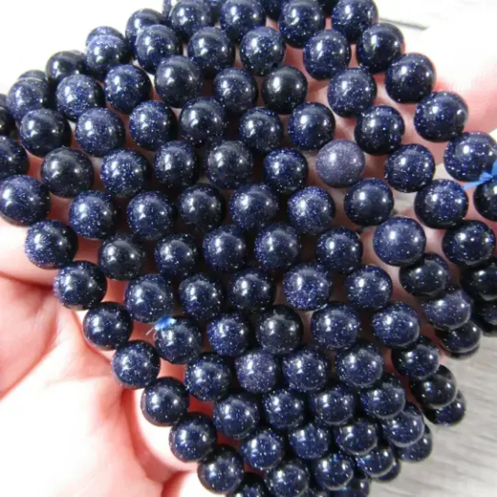 Keystone Crystals 6mm Blue Goldstone Bracelet