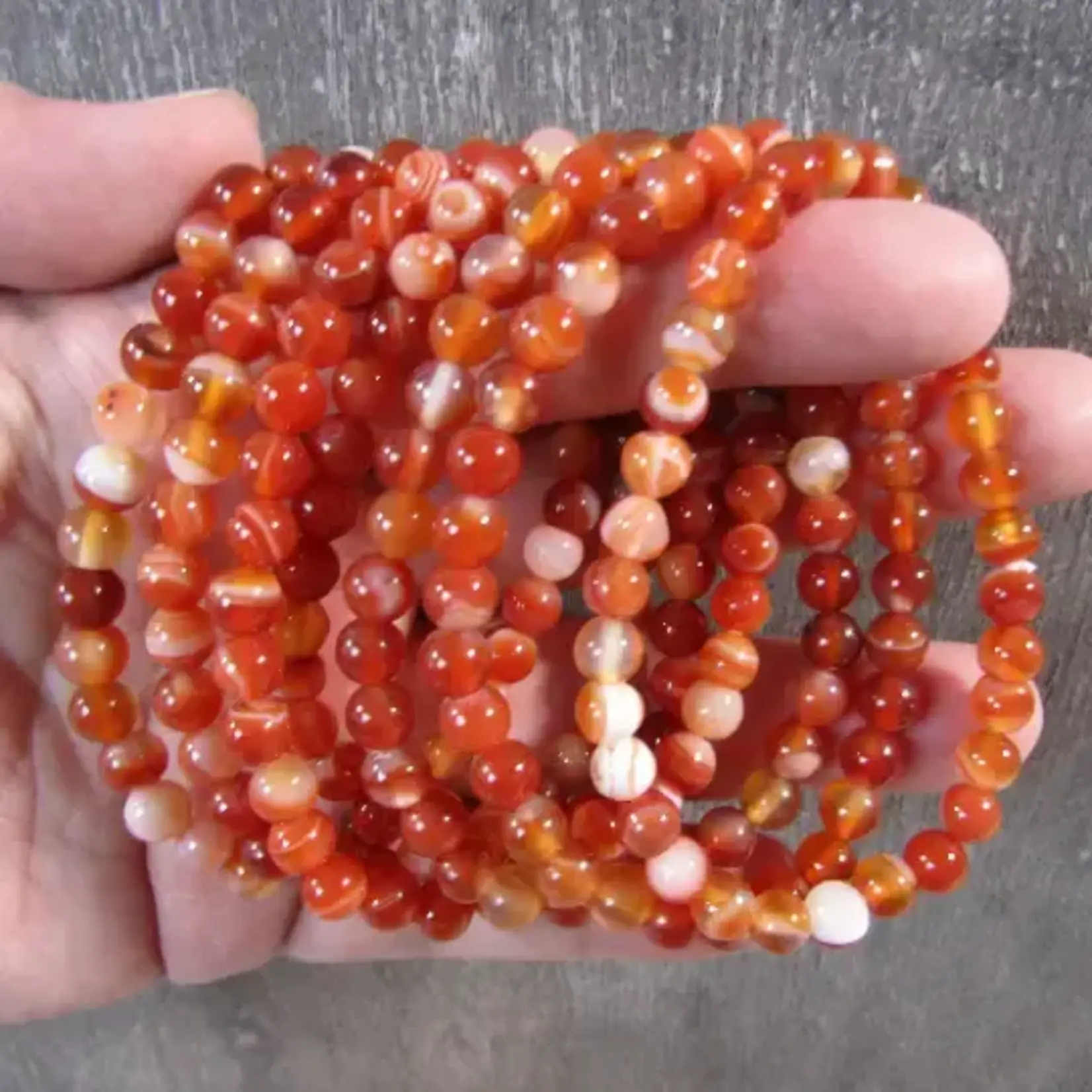 Keystone Crystals 6mm Carnelian Bracelet