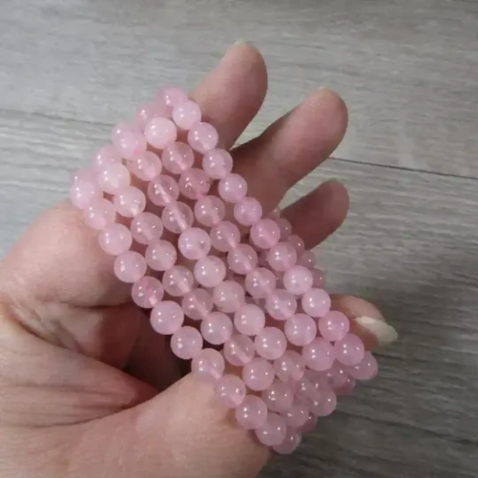 Keystone Crystals 6mm Rose Quartz Bracelet