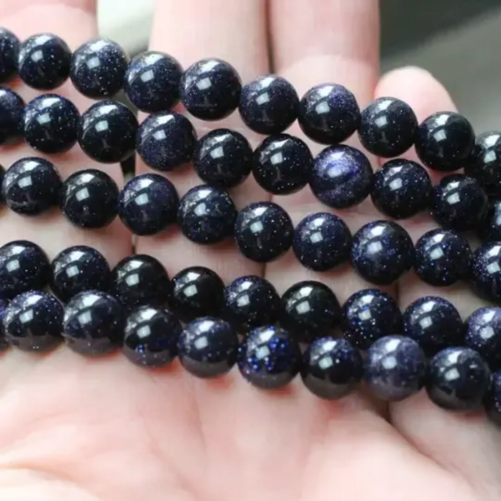Keystone Crystals 8mm Blue Goldstone Bracelet