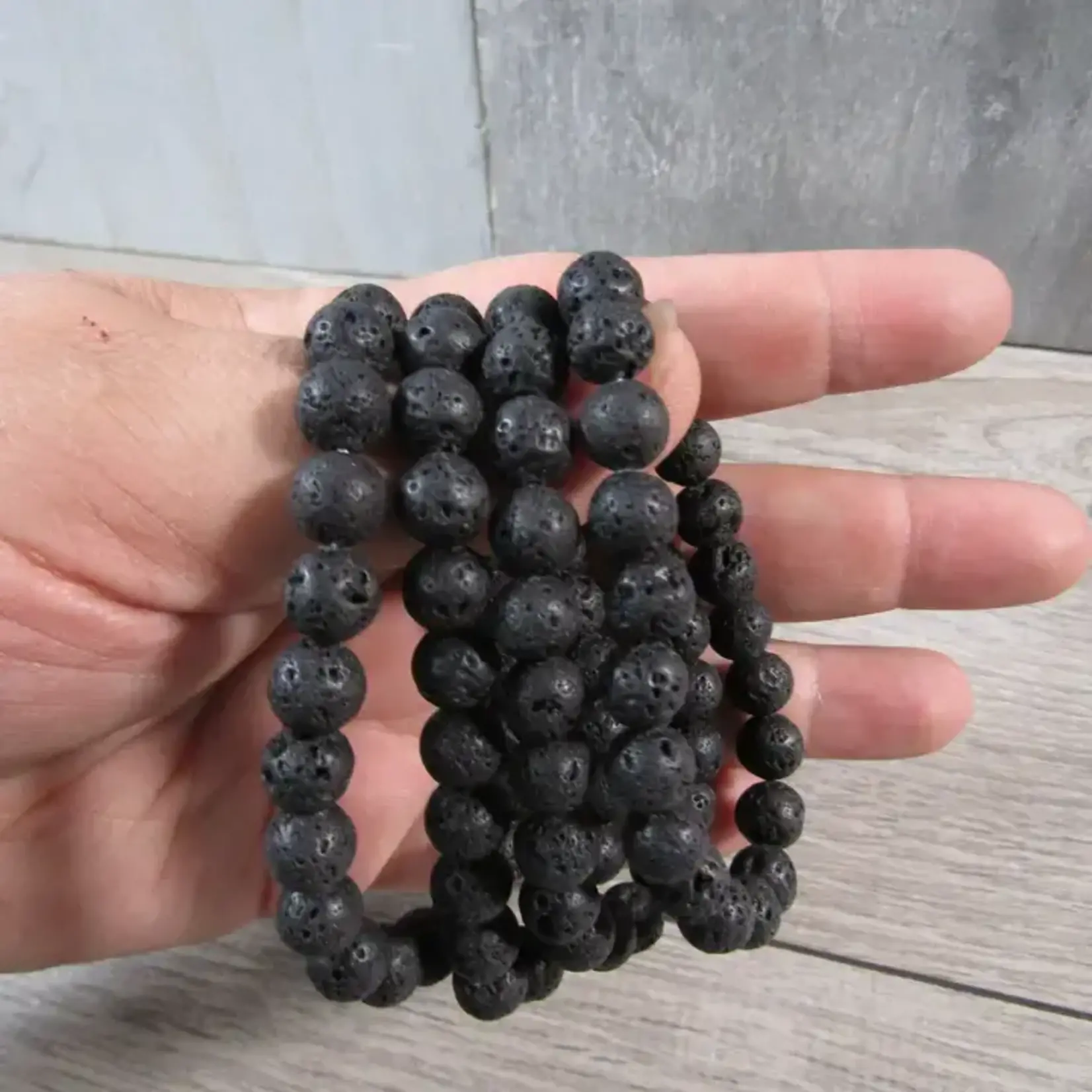 Keystone Crystals 8mm Lava Stone Bracelet