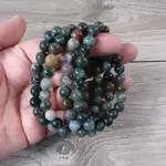 Keystone Crystals 8mm Moss Agate Bracelet