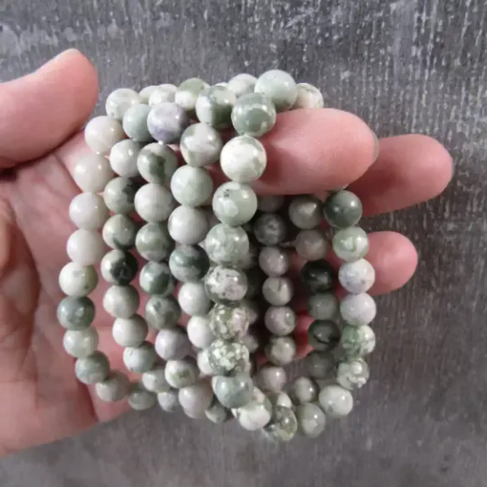 Keystone Crystals 8mm Peace Jade Bracelet
