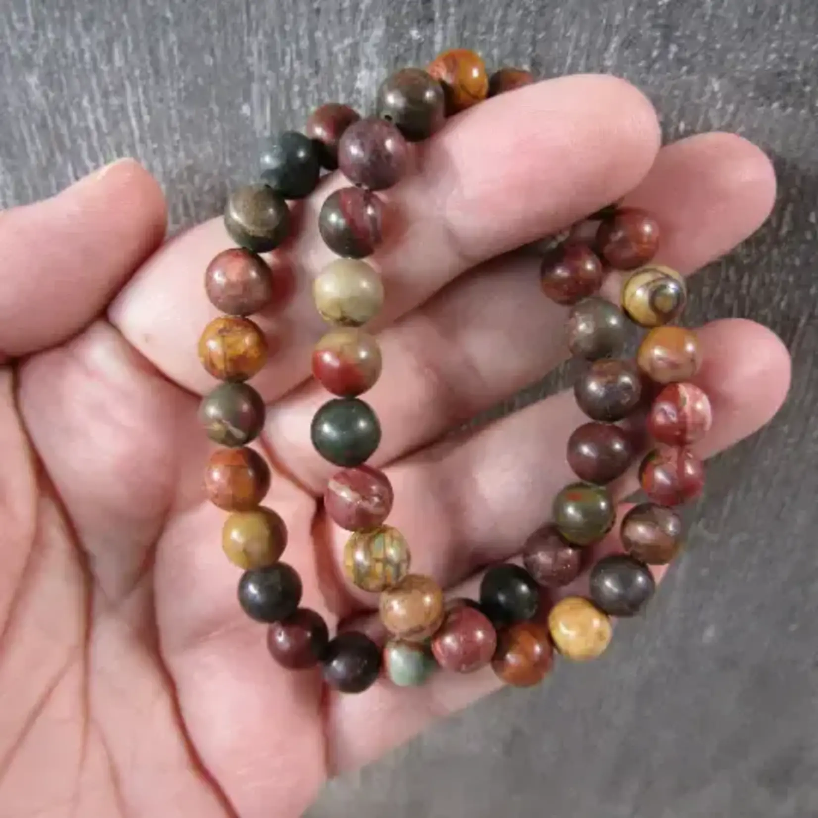 Keystone Crystals 8mm Red Creek Jasper Bracelet