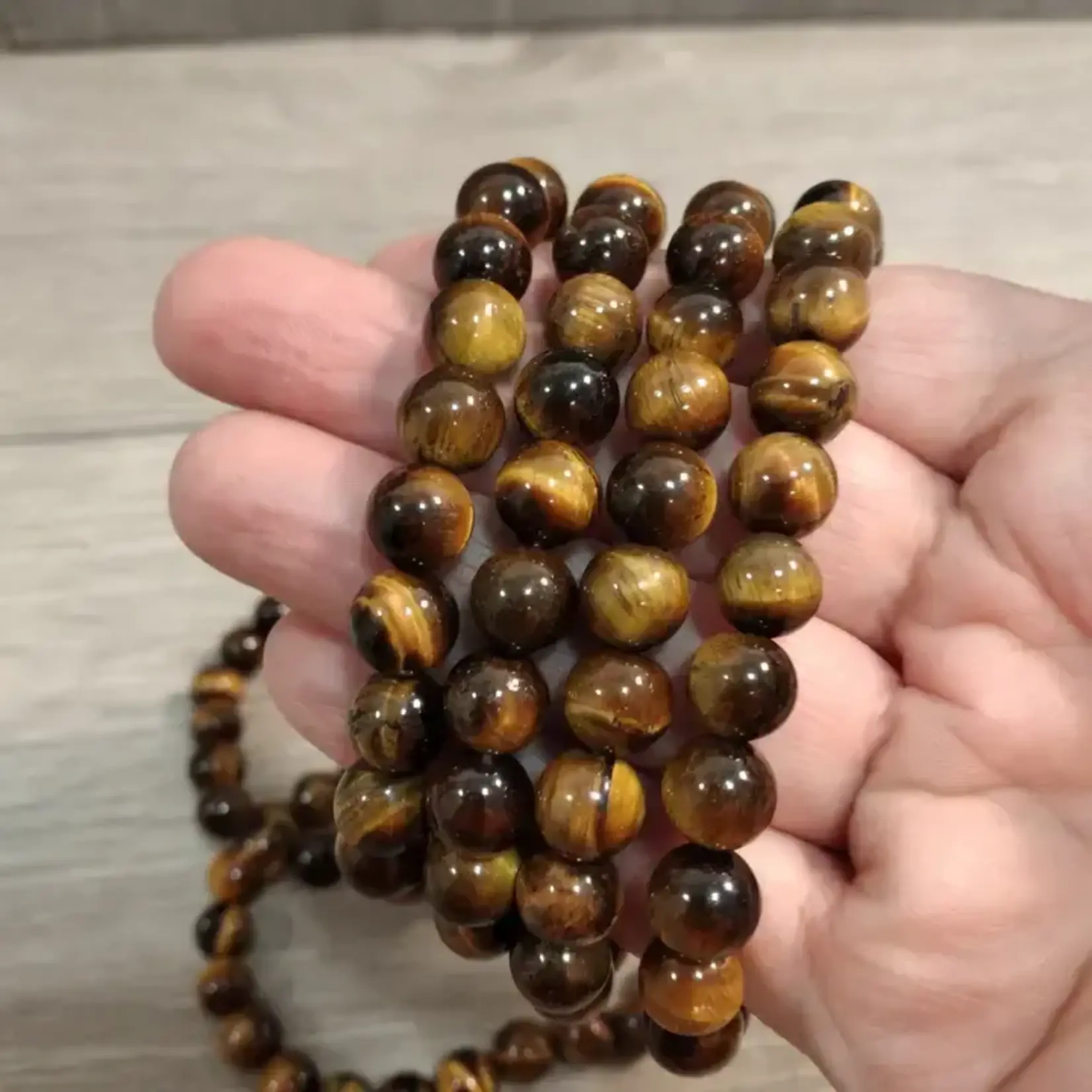 Keystone Crystals 8mm Tiger Eye Bracelet