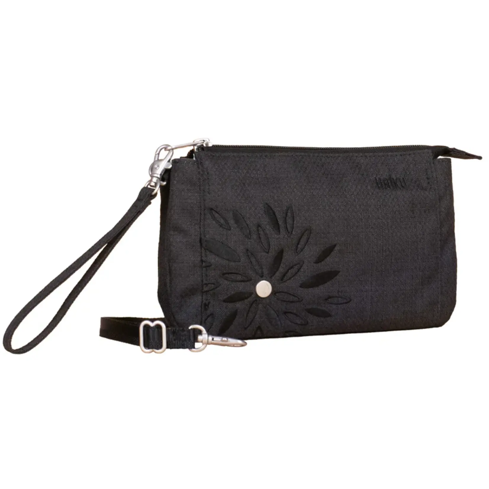 Haiku Black In Bloom Stride Wristlet