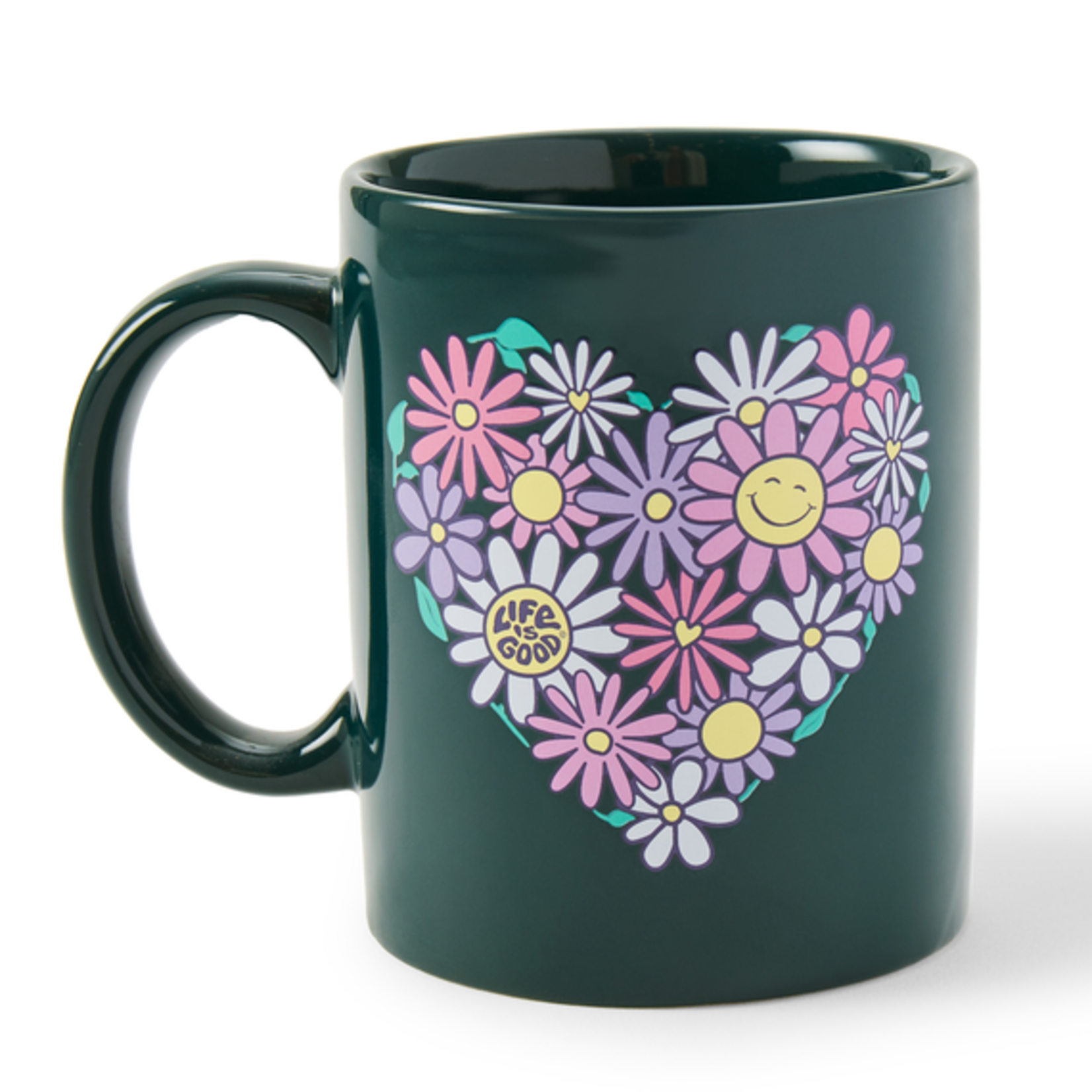 Life is Good Flower Heart Jake's Mug