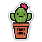 Stickers Northwest Free Hugs Cactus Sticker