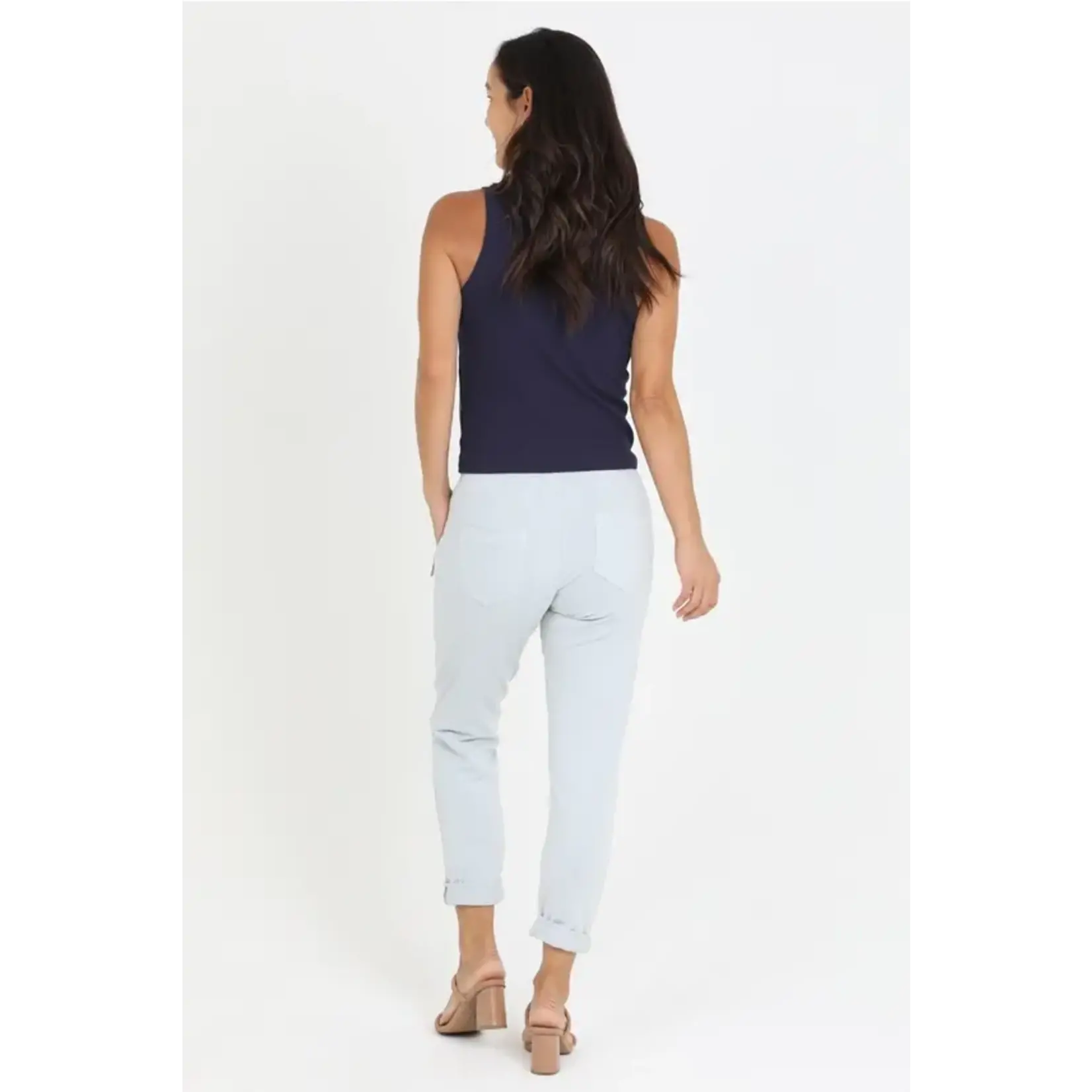 Light Grey Tie Front Zip Pocket Joggers