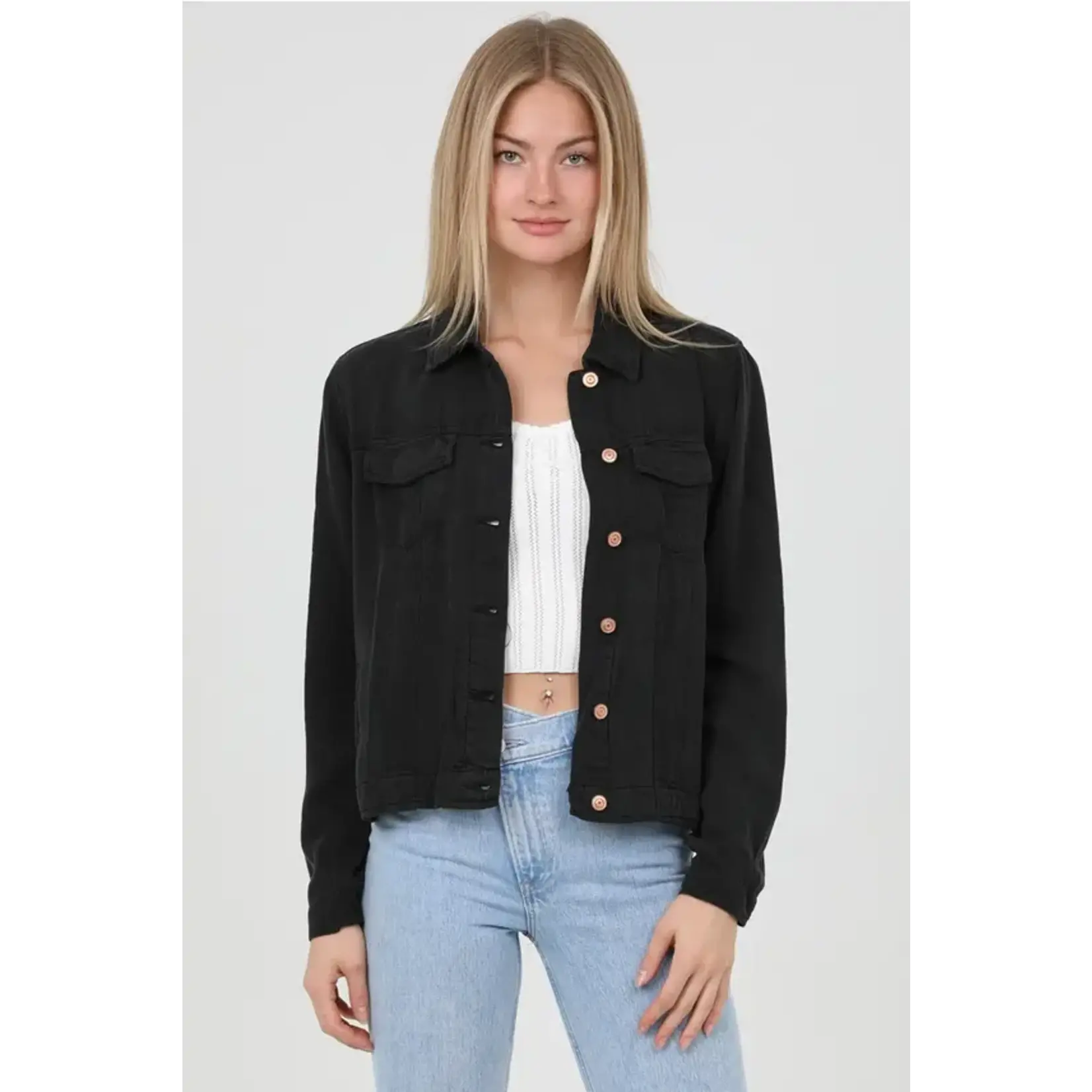 Angie Black Wash Denim Jacket