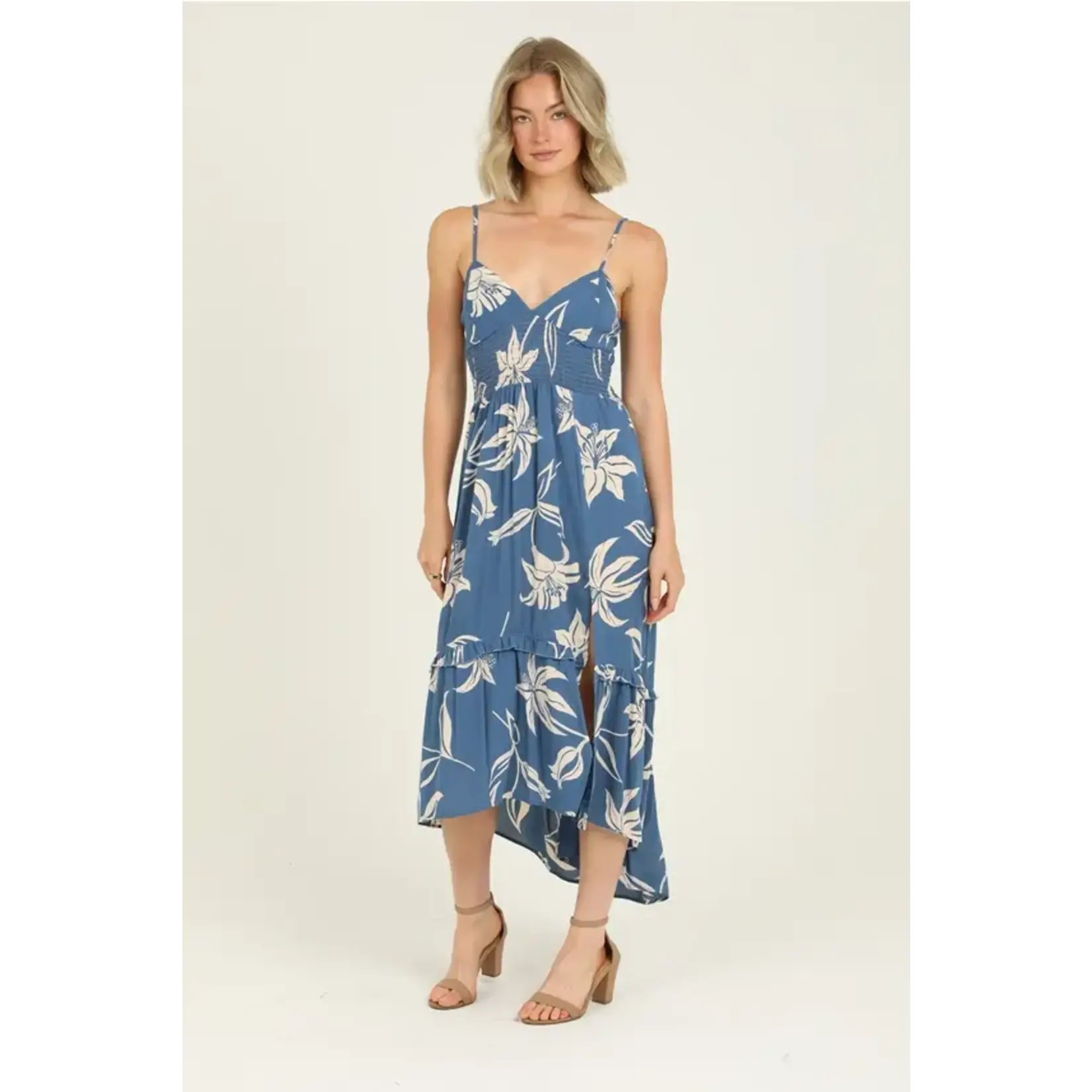 Angie Lace Up Back Floral Dress
