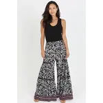 Black & White Lace Inset Wide Leg Pants
