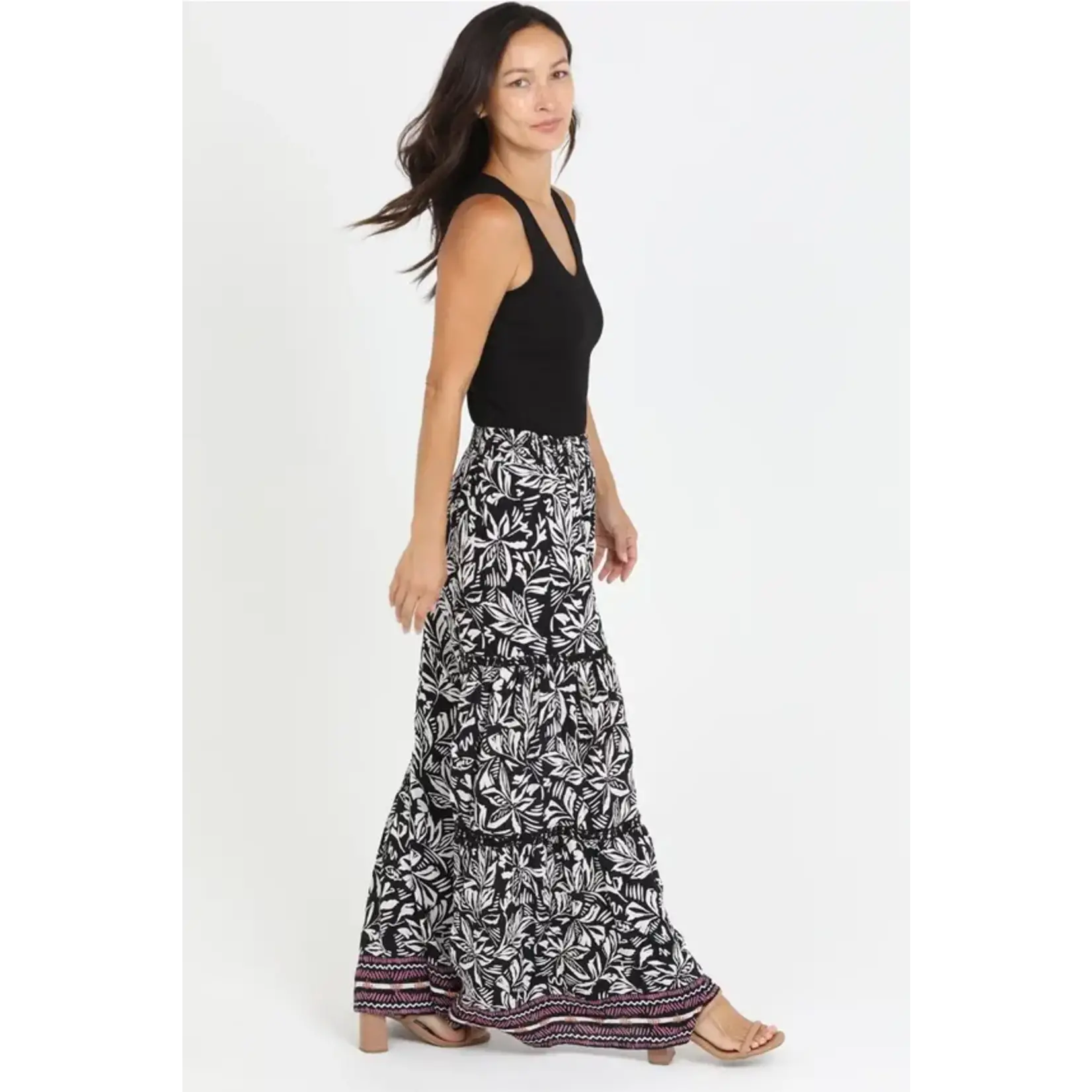 Black & White Lace Inset Wide Leg Pants
