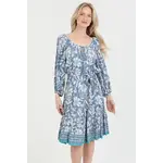 Blue Floral Tiered Dress