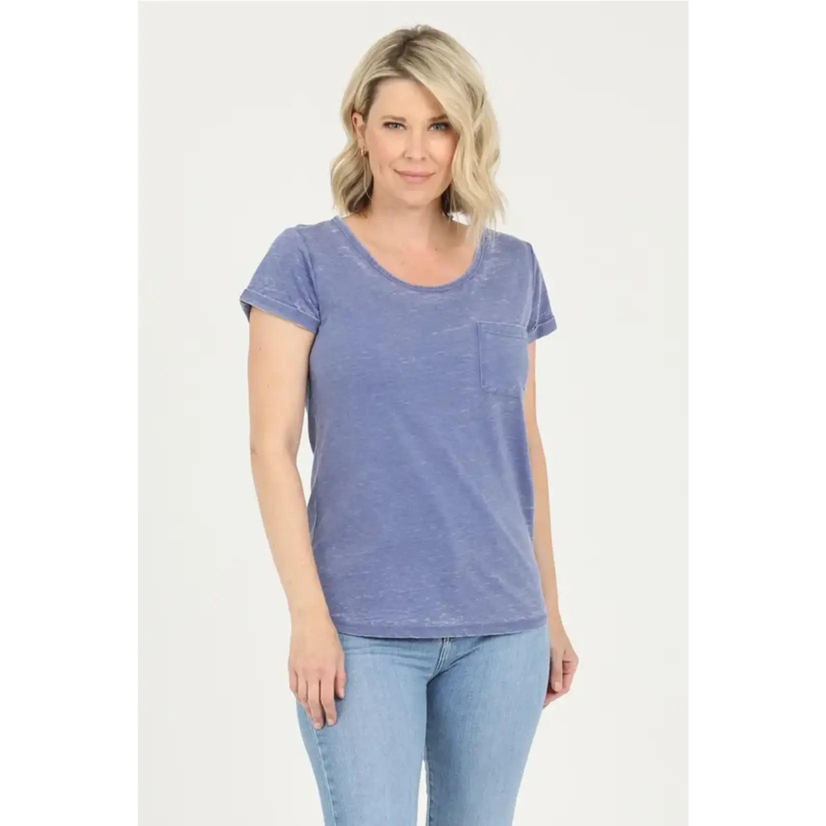 Blue Soft Wash Pocket Tee