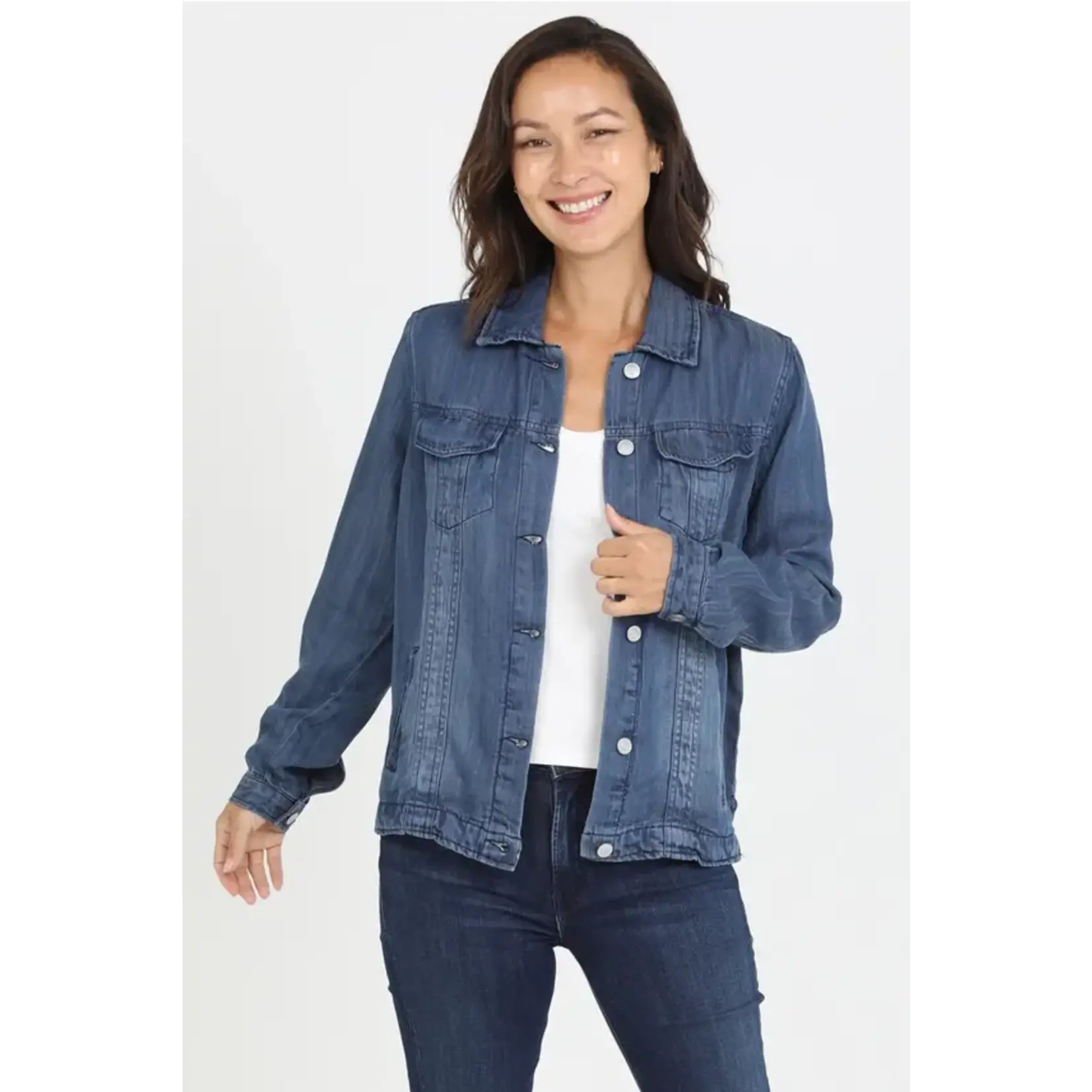 Dark Wash Tencel Denim Jacket
