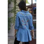 Embroidered Denim Button Up