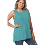 Zenana Dusty Teal Sleeveless Tunic
