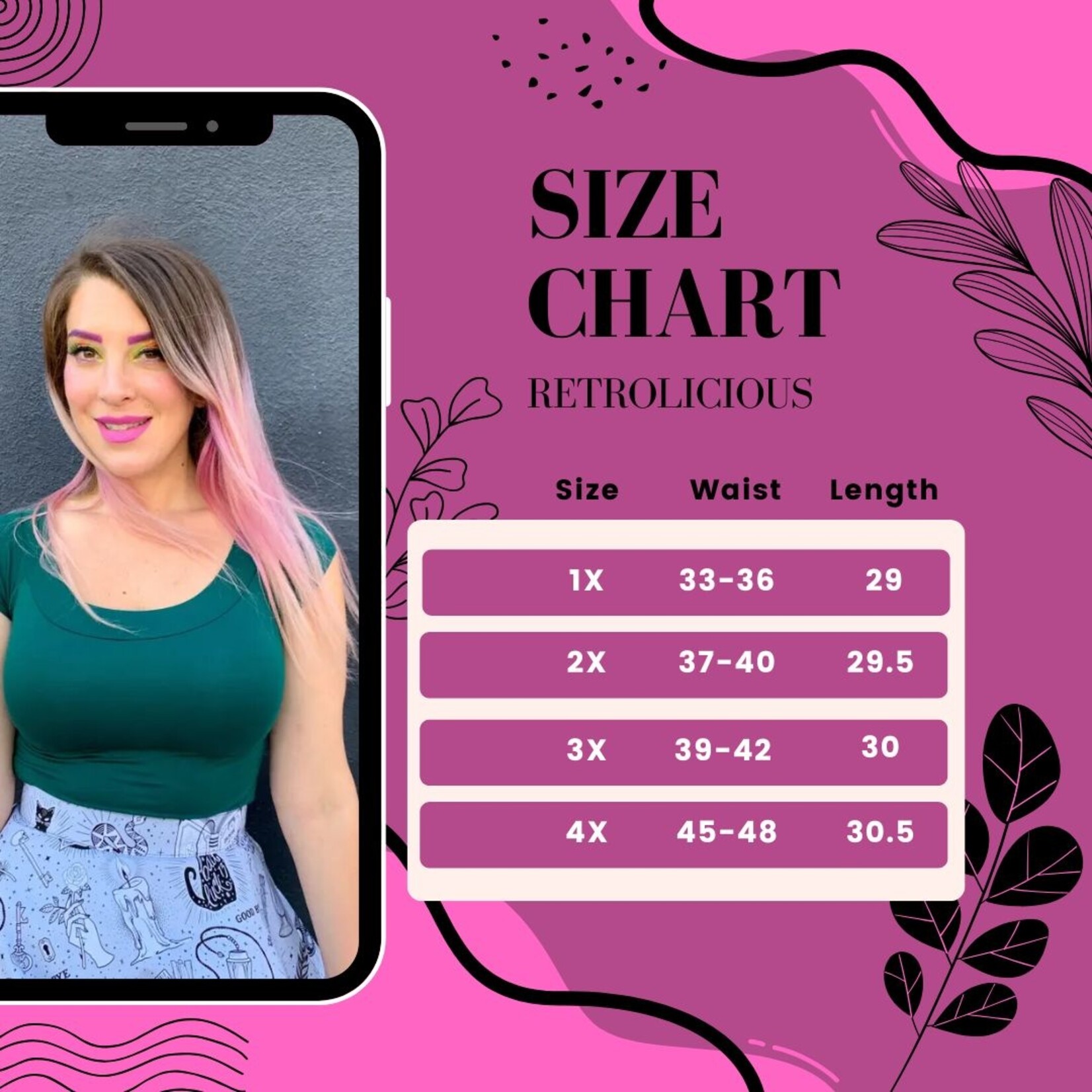 Retrolicious Dark Floral Doris Skirt