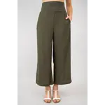 Blue Sky Clothing Co Khaki Landon Linen Bamboo Crop