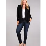 Chris & Carol Apparel Black Draped Front Cardigan