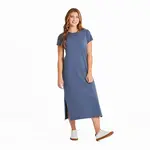 Darkest Blue Crusher Midi Dress