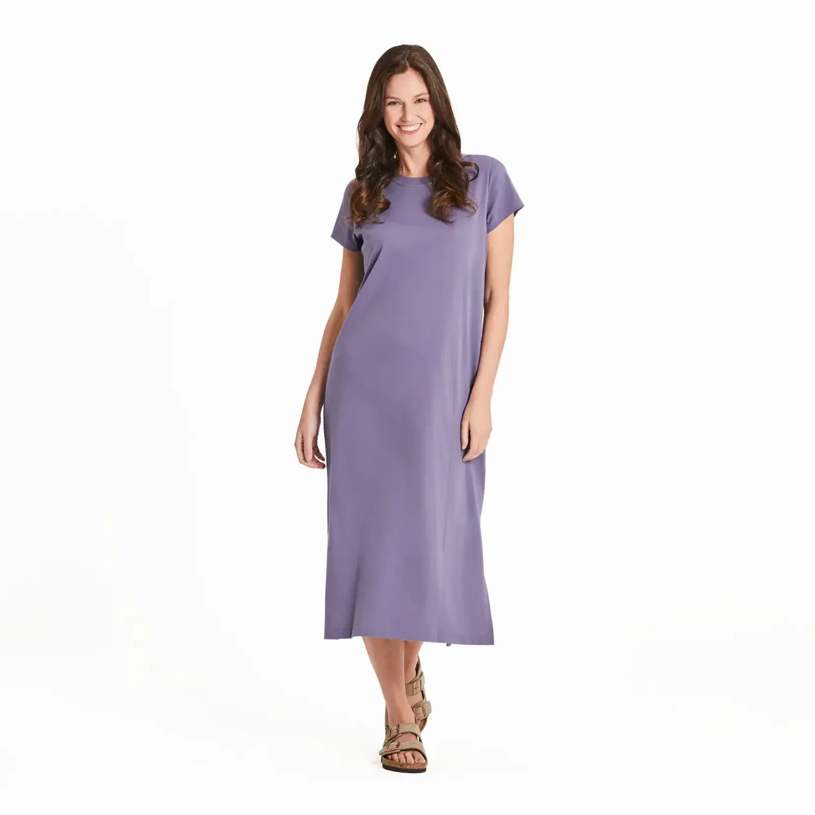 Life is Good Dusk Purple Crusher Midi Dress