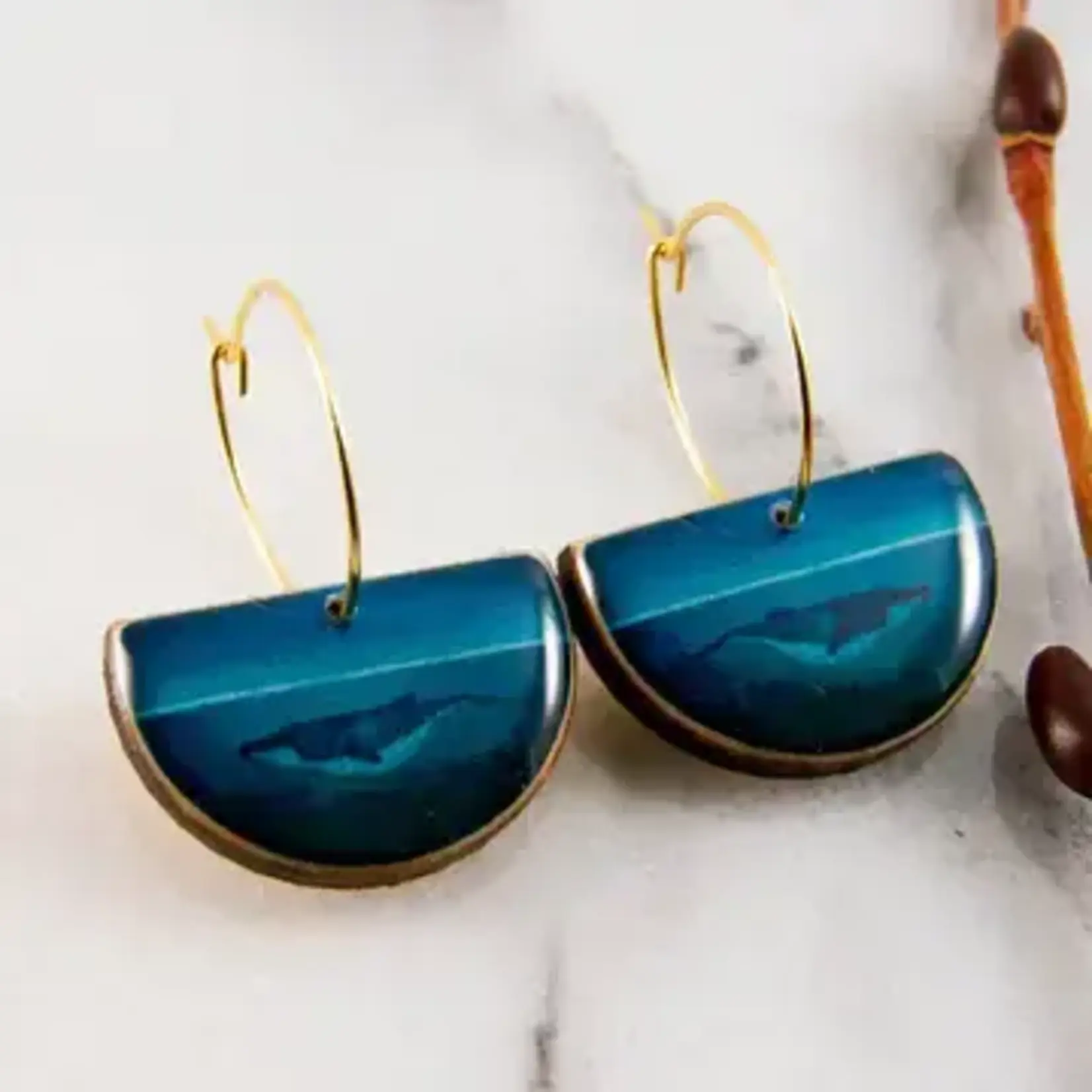 No Man's Land Ocean Whale Drop Hoop