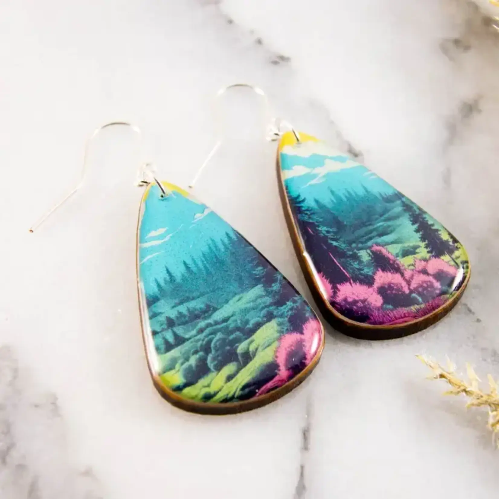 No Man's Land Pastel Forest Scene Oversize Teardrop