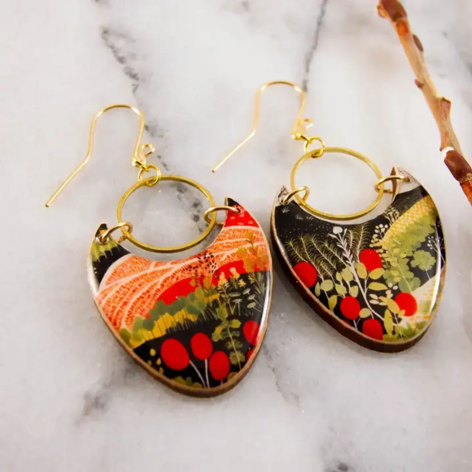 No Man's Land Retro Farmland Brass Ring Statement