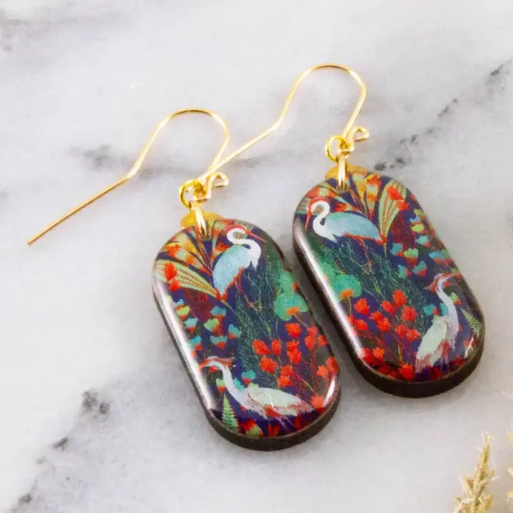 No Man's Land Vintage Crane Garden Oblong