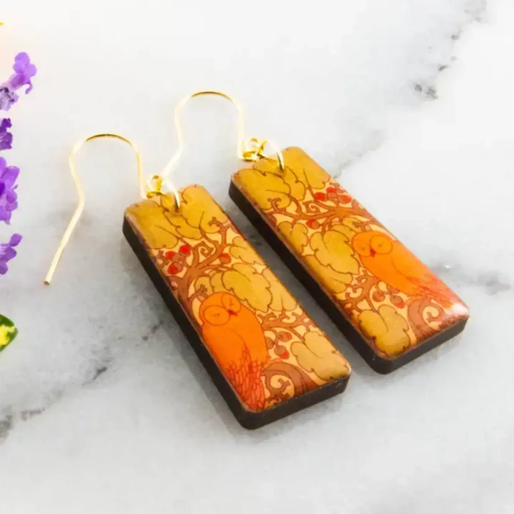 No Man's Land Vintage Voysey Owl Tapered Rectangle