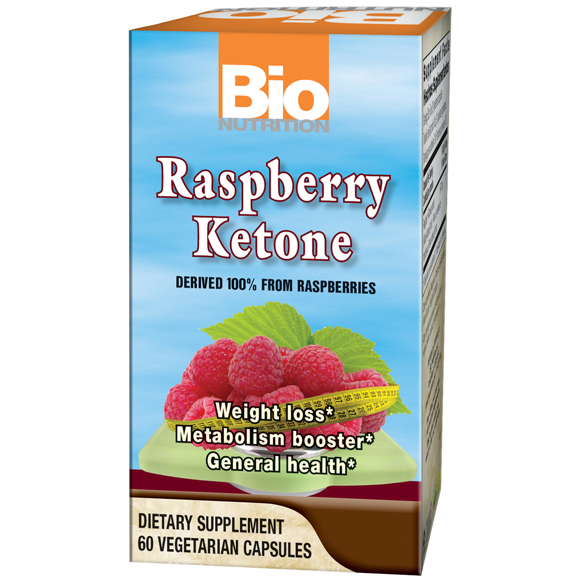100 Natural Raspberry Ketone (60vcaps) Bio Nutrition Nature's Discount